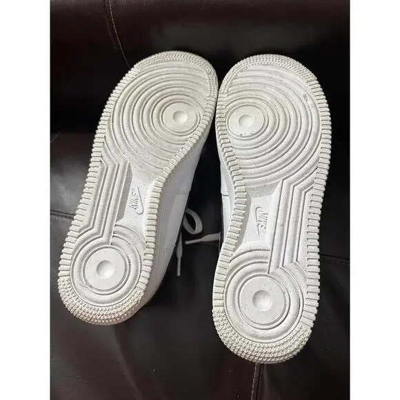 Nike Women’s Air Force 1 Low '07 Essential White Black Gold Mini Swoosh - Picture 4 of 7